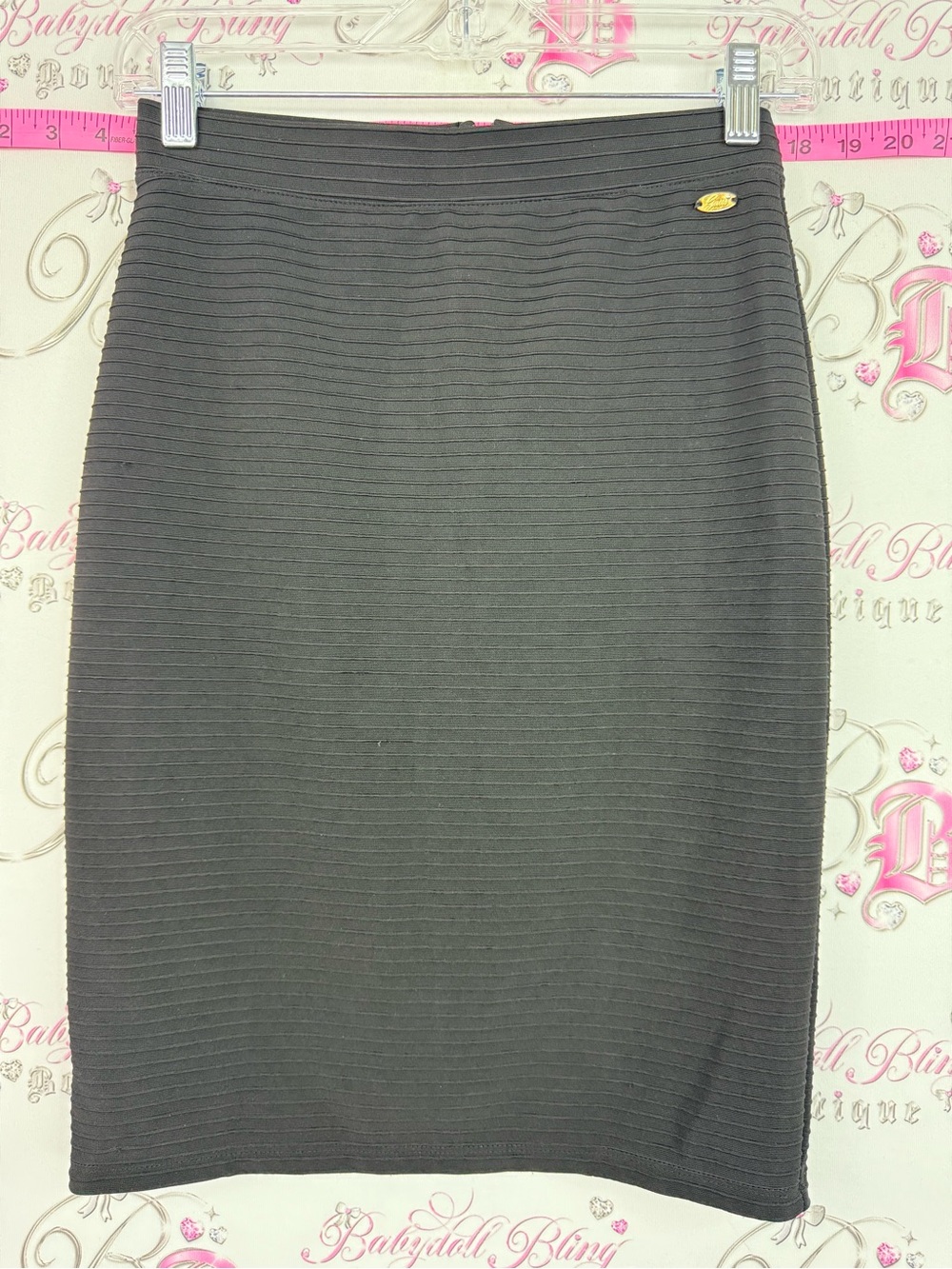 Guess skirt bodycon pencil Black Ribbed Pencil Skirt